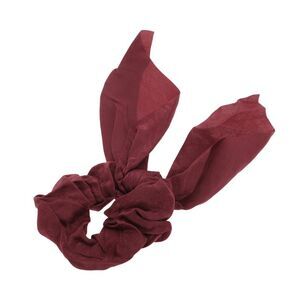 Solid Rabbit Ears Hair Ties Wine Red